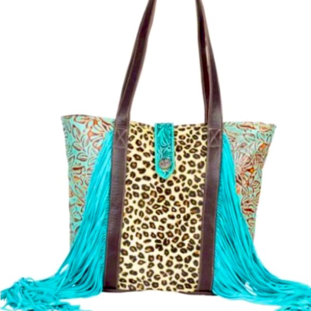 Ocean Current Leather and Hairon Bag by Myra Bag